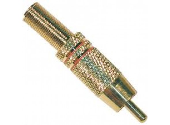 Velleman Ficha Rca Macho Dourada-Branca C/ Proteção De Cabo Velleman Ficha Rca Macho Dourada-Branca C/ Proteção De Cabo